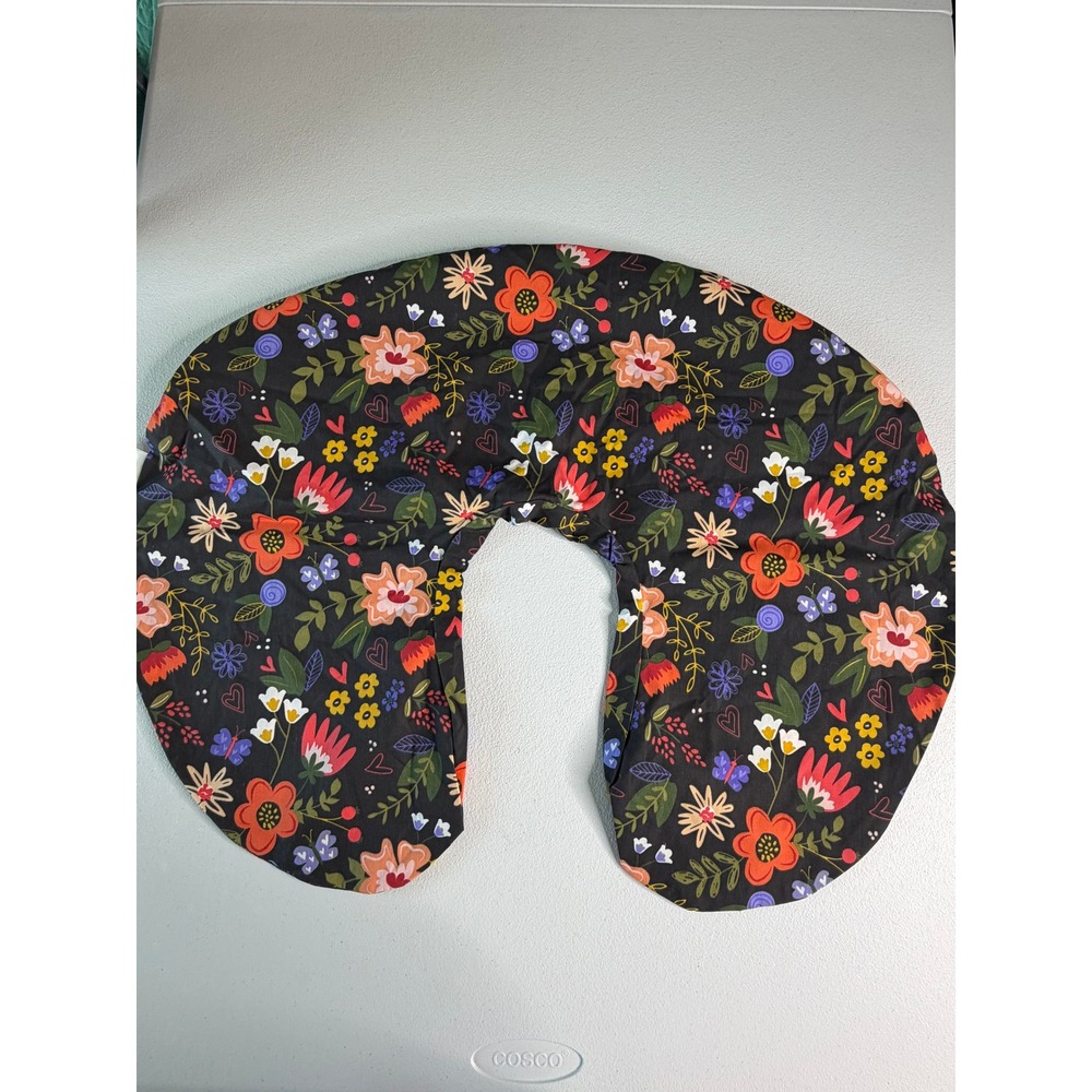 Original Boppy Classic Slipcover Black Floral Nursing Pillow Cover NWOT